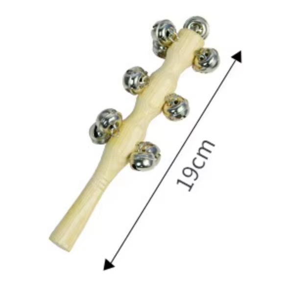 Instrument de musique enfant - jouet en bois Naturel - BĂTON AVEC CLOCHETTES