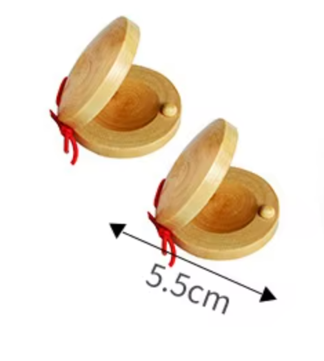 Instrument de musique enfant - jouet en bois Naturel - CASTAGNETTE