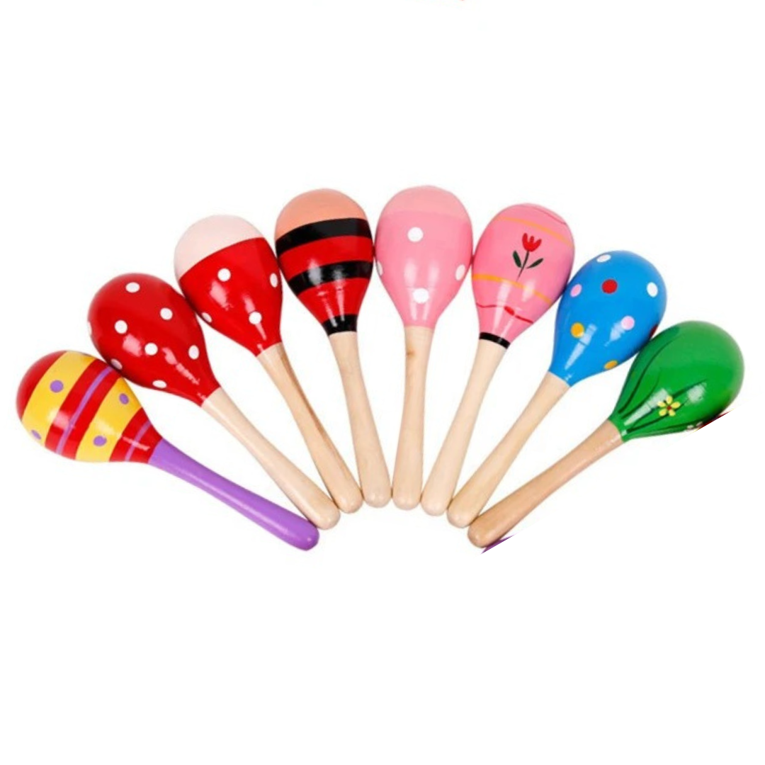 Instrument de musique enfant - jouet en Bois Coloré - MARACAS