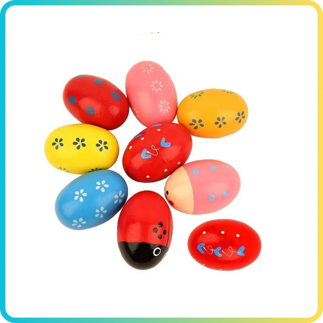 Instrument de musique enfant - jouet en Bois Coloré - OEUFS MARACAS