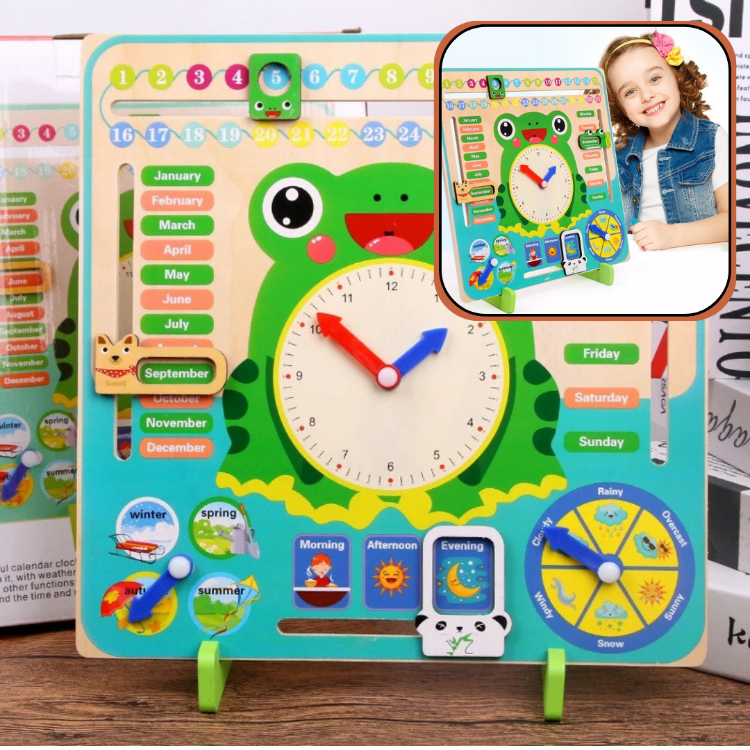 Calendrier Enfant | Jouni™ horloge grenouille