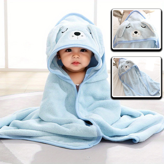 Cape de bain bébé | DadaZoo™ CHIEN BLEU