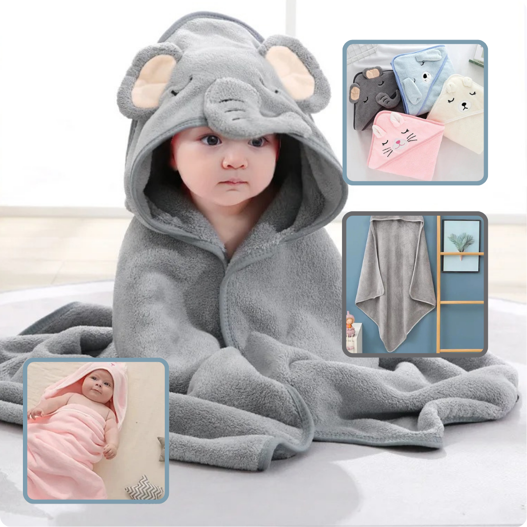 Cape de bain bébé | DadaZoo™ ÉLÉPHANT GRIS
