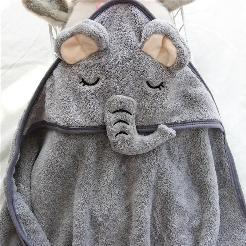Cape de bain bébé | DadaZoo™ ÉLÉPHANT GRIS