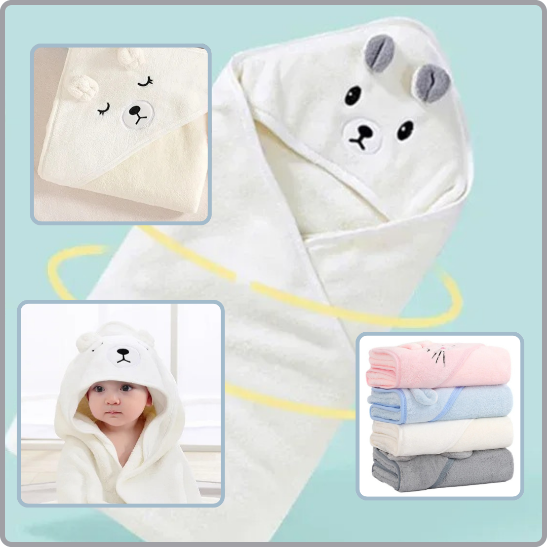 Cape de bain bébé | DadaZoo™ OURS BLANC