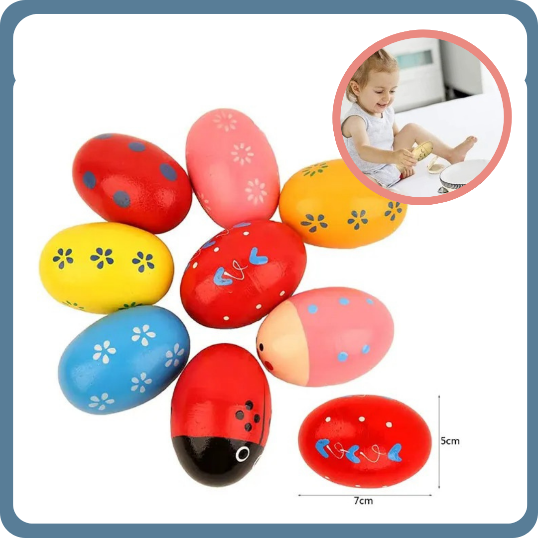 Instrument de musique enfant - jouet en Bois Coloré - OEUFS MARACAS