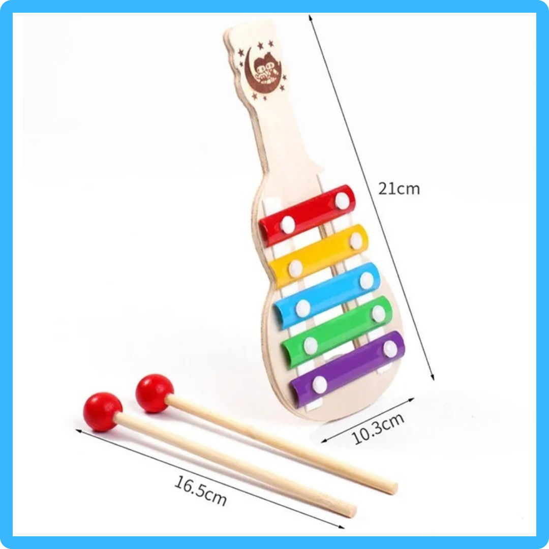 Instrument de musique enfant - jouet en Bois Coloré - XYLOPHONE FORME DE GUITARE