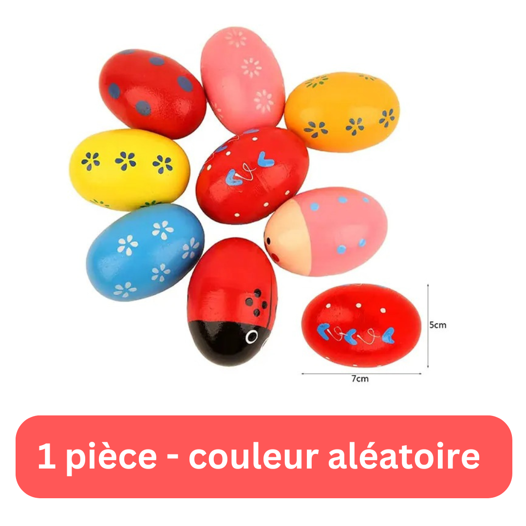 Instrument de musique enfant - jouet en Bois Coloré - OEUFS MARACAS
