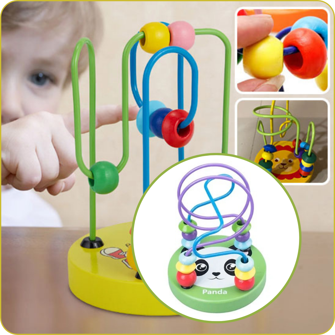Jouet-BEBE-1-an-enfant-pousse-les-perles-de-bois-panda-vert