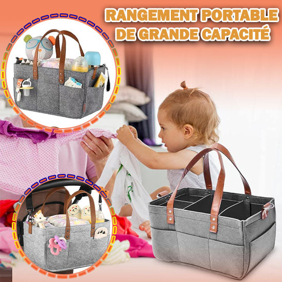 Organisateur 5 en 1 - Sac à Couches - Rangement pour jouets - Sac de voyage - Boite d'épicerie, Panier pique-nique