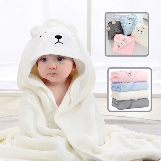 Cape de bain bébé | DadaZoo™ OURS BLANC