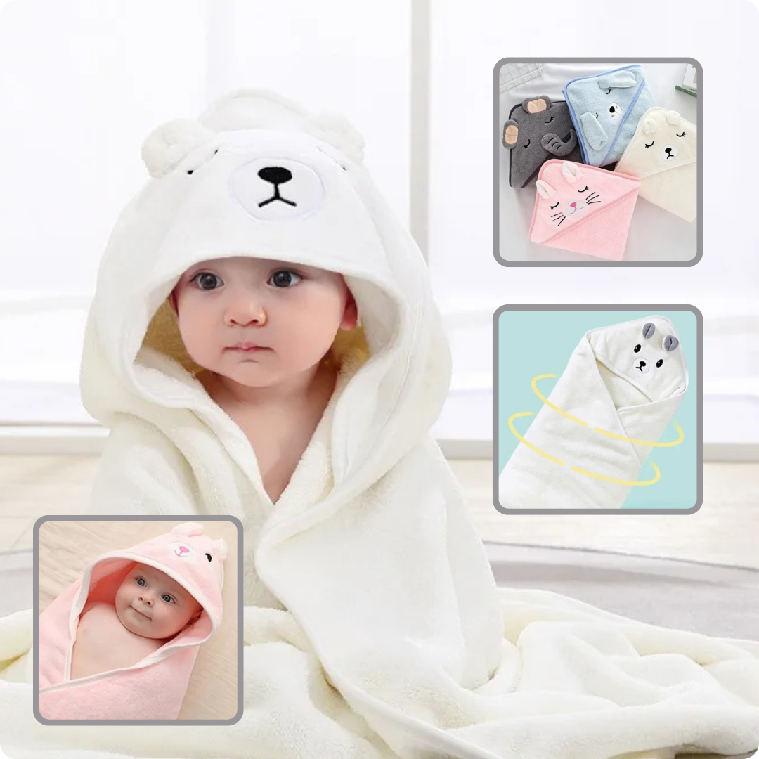 Cape de bain bébé | DadaZoo™ OURS BLANC