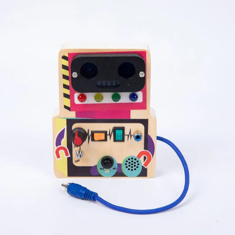 CircuitBuzz - Jeu Circuit de Montessori - Jouet en bois avec prise lumineuse LED, marche/arrêt. Amusant, éducatif et compact. Idéal pour bébés et jeunes enfants. Jouets sensoriels autisme par excellence. - Tytan Bear Toys&Plush