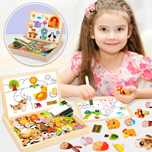 Tableau-magnétique-enfant-fille-heureuse-dessine