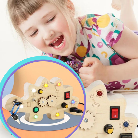 Tableau d'activité Montessori - CircuitDEL™  Dinosaure - Jouet Éducatif et Compact
