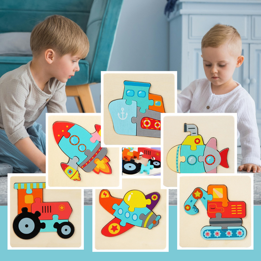 PUZZLE BEBE | Ludipuzzle™ Ensemble de 6 casse-têtes: les machines
