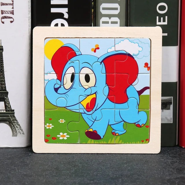 Puzzle Bois Bébé 11x11cm - Dans la Jungle