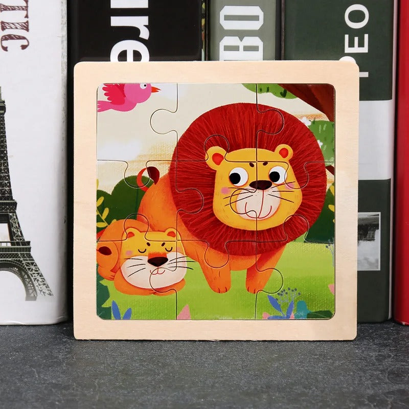 Puzzle Bois Bébé 11x11cm - Dans la Jungle