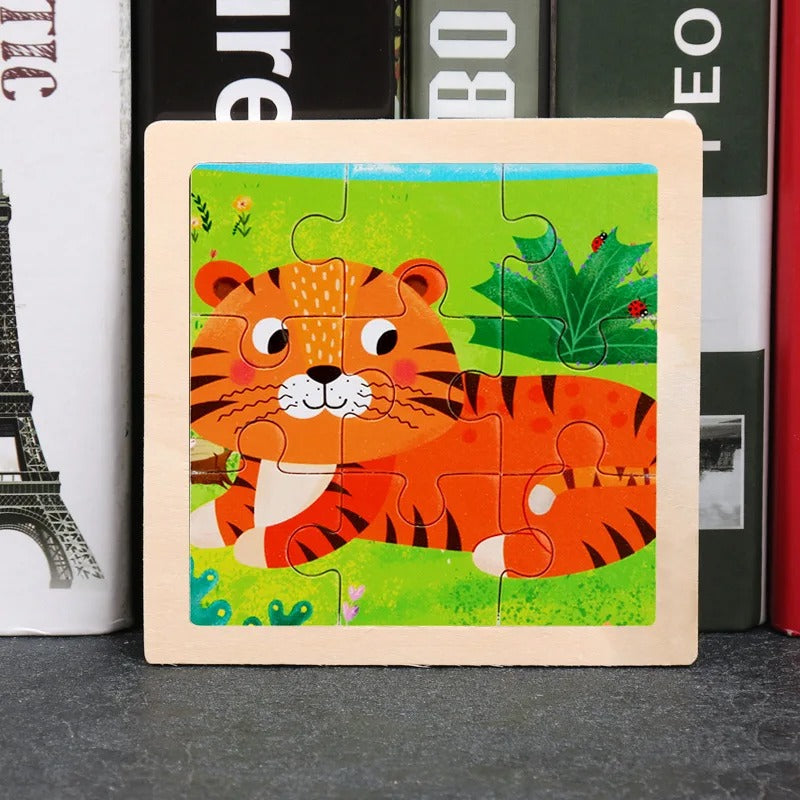 Puzzle Bois Bébé 11x11cm - Dans la Jungle