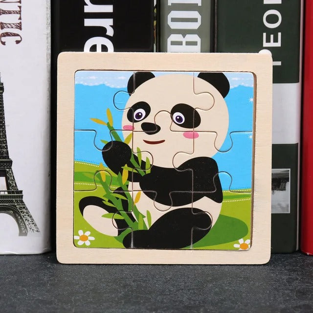 Puzzle Bois Bébé 11x11cm - Dans la Jungle