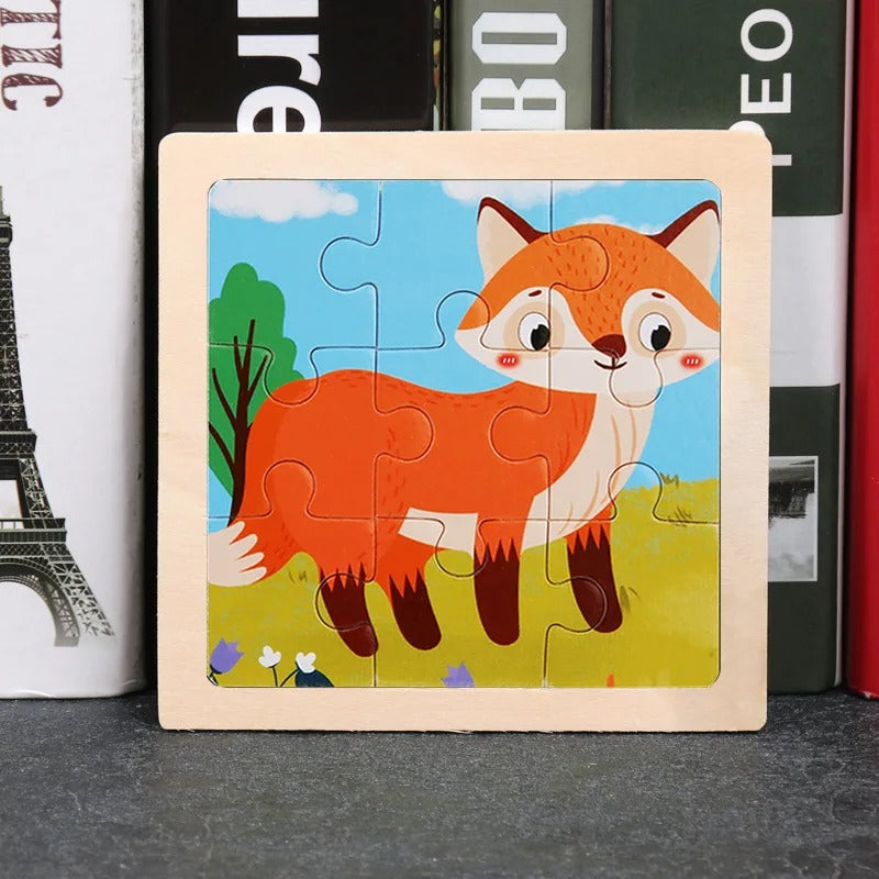 Puzzle Bois Bébé 11x11cm - Dans la Forêt