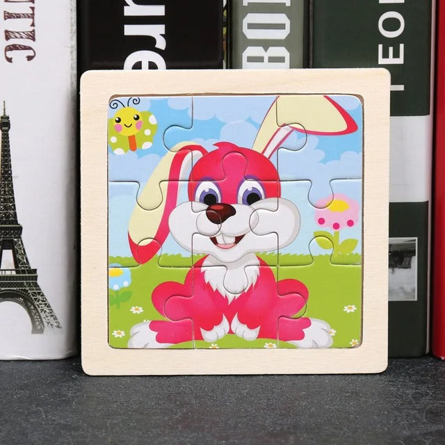 Puzzle Bois Bébé 11x11cm -  À LA FERME - 7 images au choix