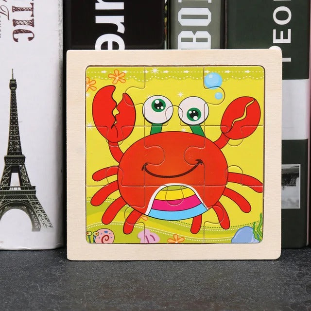 Puzzle Bois Bébé 11x11cm - À la Mer