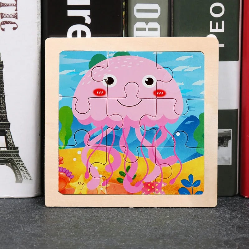 Puzzle Bois Bébé 11x11cm - À la Mer