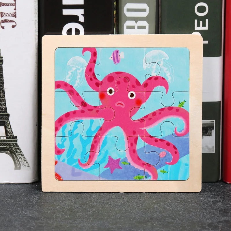 Puzzle Bois Bébé 11x11cm - À la Mer