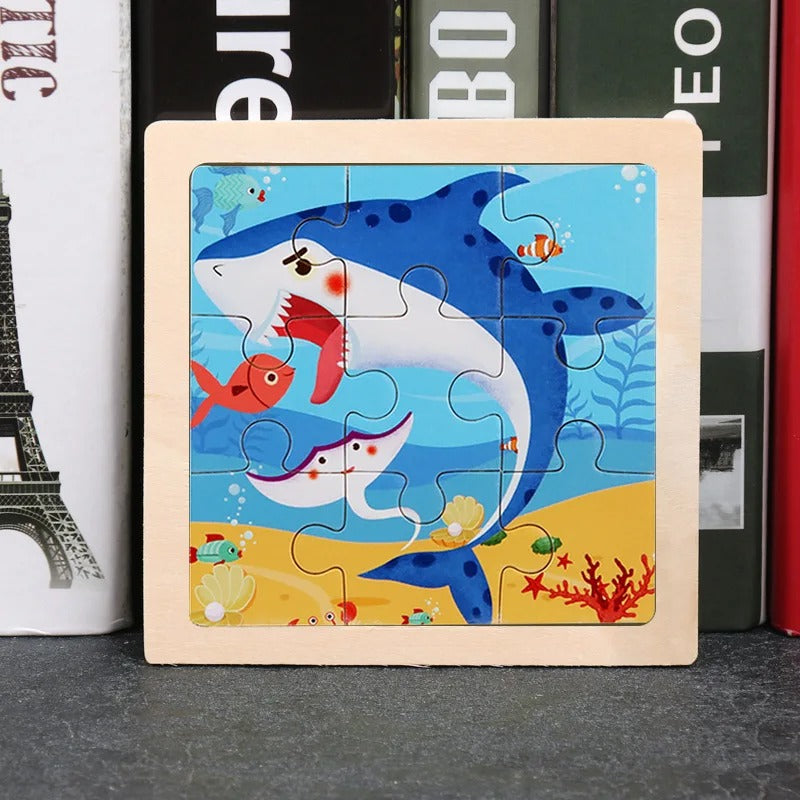 Puzzle Bois Bébé 11x11cm - À la Mer
