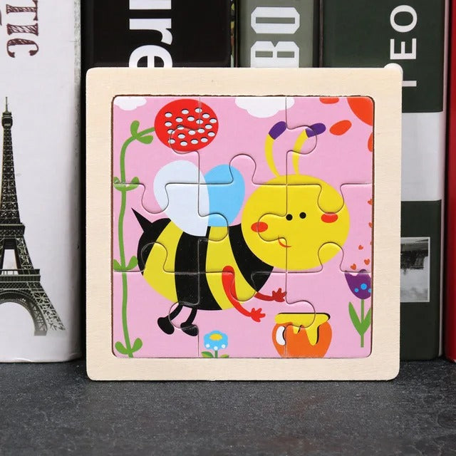 Puzzle Bois Bébé 11x11cm -  À LA FERME - 7 images au choix