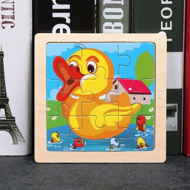 Puzzle Bois Bébé 11x11cm -  À LA FERME - 7 images au choix