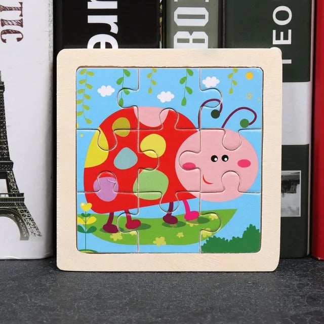 Puzzle Bois Bébé 11x11cm -  À LA FERME - 7 images au choix