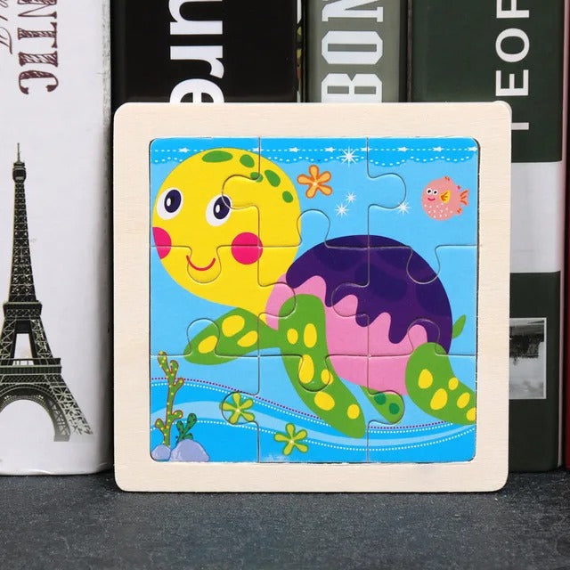 Puzzle Bois Bébé 11x11cm - À la Mer