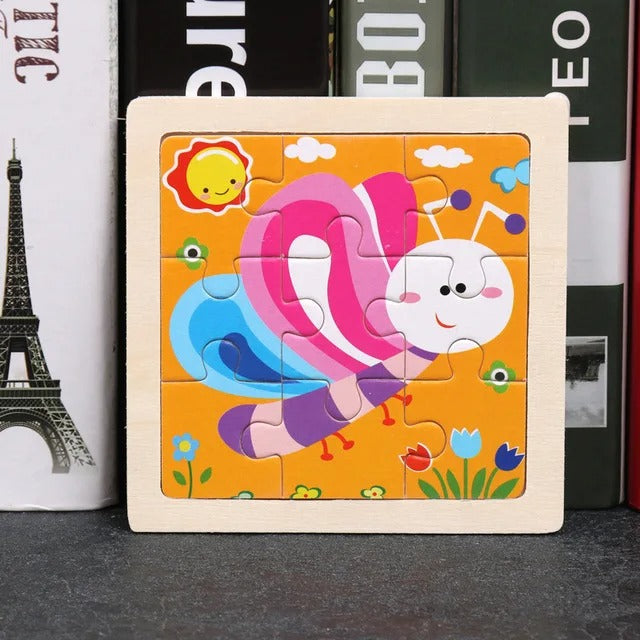 Puzzle Bois Bébé 11x11cm - Dans la Jungle