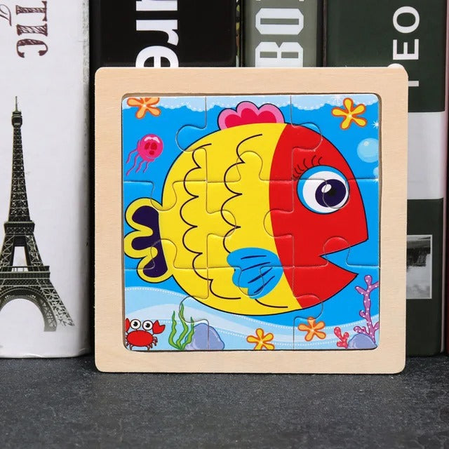 Puzzle Bois Bébé 11x11cm - À la Mer