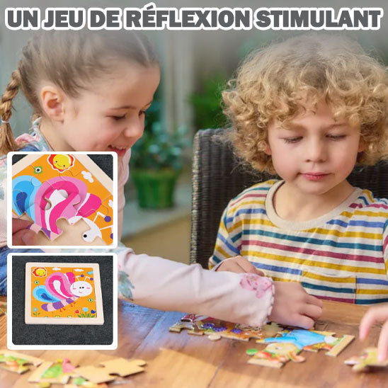 Puzzle Bois Bébé 11x11cm - Les Véhicules Moteur